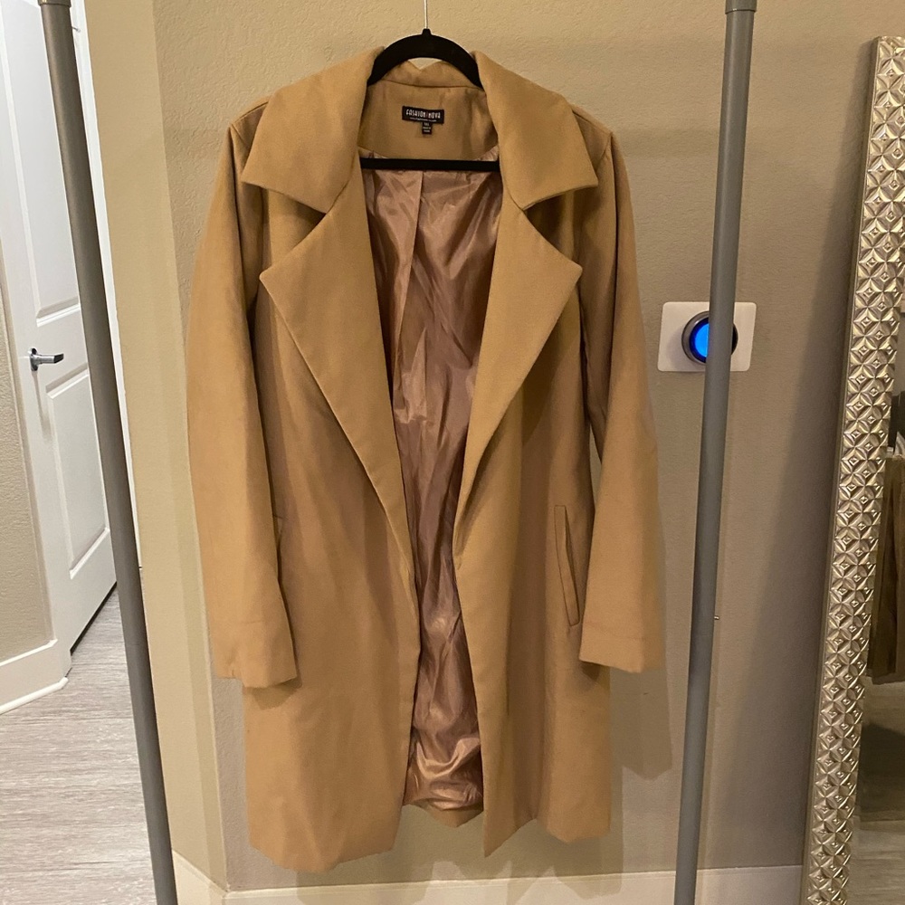 Tan trench coat